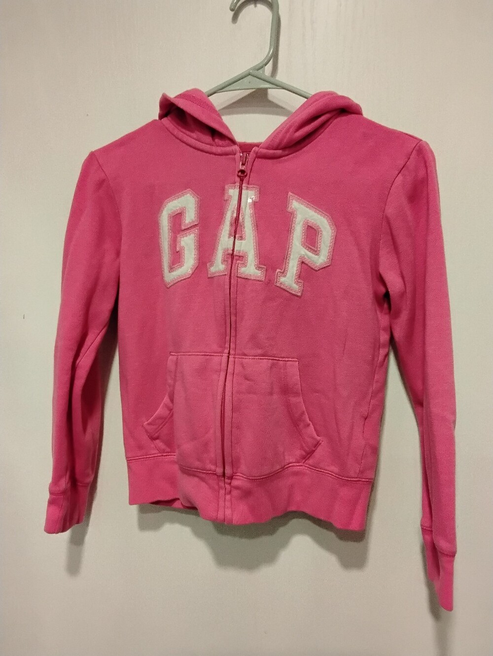 GAP Kids Hot Pink Zip-Up Hoodie with White Logo